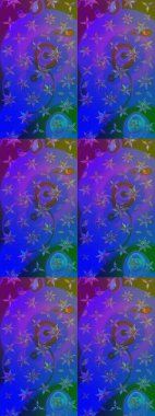 Eskiz modeli etnik tasarım. Çiçekleri, deniz kabukları, mandalaları ve suluboya efektleriyle donanma geçmişi. Yatak çarşafları, ceket, paket tasarımı, kumaş ve moda kavramları için tekstil baskısı.