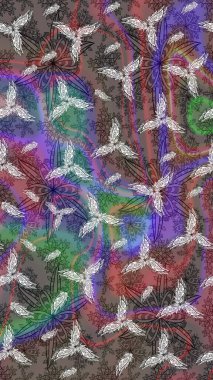 Çiçek. Raster illüstrasyonu. Taslak dekoratif arka plan, çiçek mandala. Kahverengi renklerde.