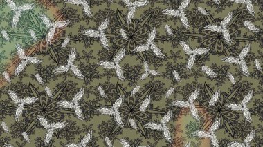 Gri renklerde. Raster illüstrasyonu. Çiçekli güzel suluboya desen.