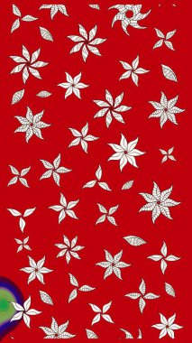 Hediye ambalaj kağıdı, tebrik kartları, posterler ve pankart tasarımı. Raster düz çiçek çizim deseni. Kırmızı ve nötr renkte çiçekler.