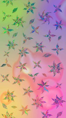 Çiçekli bahar çiçekleri. Küçük çiçekte güzel bir desen. Küçük renkli çiçekler. Moda baskıları için zarif bir şablon. Motley illüstrasyonu.