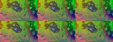 Raster çiçek desenli çiçek deseni, yapraklar, dekoratif elementler, sıçrama, lekeler, el çizimi kontur çizgileri ve Doodle çizim stili, grafik raster çizim çizimi.