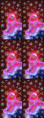 Doodle tarzı. Kahverengi ve kırmızı renkte çiçekler. Renkli kahverengi ve kırmızı çizim kalıpları. Tekstil ve kapak tasarımı için mükemmel. Elle çizilmiş sonbahar çiçeği deseni..