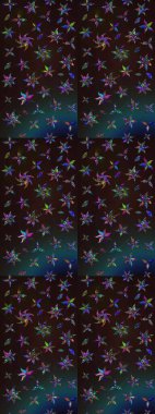 Raster illüstrasyonundaki çiçek desenli çizim. Gri ve kahverengi renkte çiçekler.