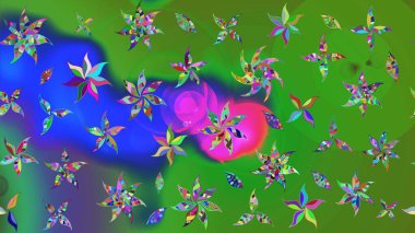 Çiçekler suluboya eskiz deseni. Raster Stili kumaş deseni.