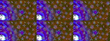 Çizim çiçek deseni duvar kağıdı, web sitesi arka planı, ambalaj kağıdı, davetiye, broşür, afiş veya web sitesi için kullanılabilir. Parlak elementlerin. El çizimi Raster illüstrasyonu.