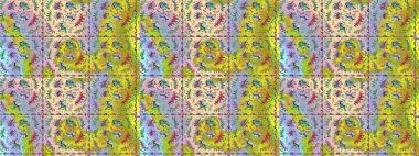 Düz Çiçek Elementleri Tasarımı. Raster. Renkli Bahar Teması çizim şablonu.