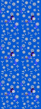 Şirin çiçekler. Çizgi çizimi kalıbı. Raster Moda kumaş deseni.