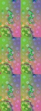 Suluboya, elle çizilmiş. Raster hisseleri. Eskiz arkaplan modeli. Çiçekler yeşil ve nötr.