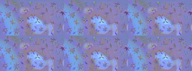 Mor ve mavi renkte çiçekler. Düz Çiçek Elementleri Tasarımı. Renkli Bahar Teması eskiz kalıbı. Çiçek desenli eskiz, yaz çiçekleri..