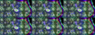 Yeşil ve mavi renkte çiçekler. Elle çizilmiş sonbahar çiçeği deseni. Doodle tarzı. Renkli yeşil ve mavi çizim kalıpları. Tekstil ve kapak tasarımı için mükemmel.