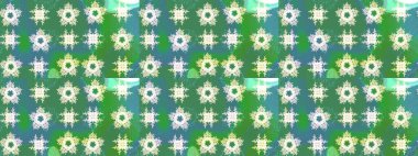 Çizgi çizimi kalıbı. Raster Moda kumaş deseni. Şirin çiçekler..