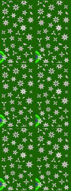 Çiçek desenli eskiz. Gömlek baskısı için çiçek boyası. Yeşil ve nötr renkte çiçekler.