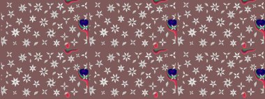 Eski usul küçük çiçekli şirin bir eskiz deseni. Moda arka planında parlak buketler. Kumaş, duvar kağıdı ve kağıt üzerine baskı yapmak için gelişen arka plan. Raster illüstrasyonu.