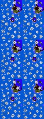 Çiçekli eskiz deseni. Suluboya çizimi. El çizimi. Mavi renkte çiçekler.