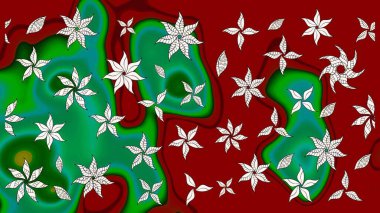 Kırmızı renkte çiçekler. Çiçek süslemeli çizim deseni. Raster illüstrasyonu.