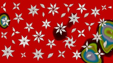 Modern stil dokusu. Çiçek desenli raster, kırmızı çizgi grafik deseni soyut raster arkaplan.