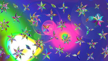 Küçük çiçekteki sevimli çiçek deseni. Mavi renkte çiçekler.