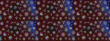 Düz Çiçek Elementleri Tasarımı. Taslak desenli, modaya uygun kumaş deseni. Şirin çiçek elementleri. Raster illüstrasyonu. Renkli Bahar Teması çizim şablonu.