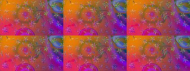 Mor renkte şirin çiçekler. Raster illüstrasyonu. Küçük çiçekli basit bir çiçek çizimi. Moda baskısı, albüm, ambalaj kağıdı, duvar kağıdı için zarif dekoratif süslemeler..