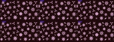 Raster illüstrasyonu. Suluboya çiçekli çiçek deseni. Kahverengi renkli Asyalı tekstil.