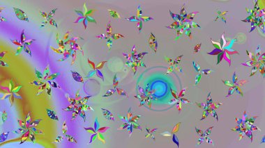 Robot resim. Çiçekli yaz çiçekleri. Moda baskıları için zarif bir şablon. Küçük renkli çiçekler. Küçük çiçekte güzel bir desen. Motley illüstrasyonu.