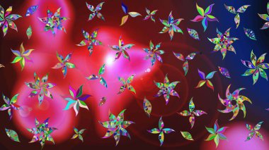 Raster illüstrasyonundaki çiçek desenli çizim. Kahverengi renklerde. Güzel kumaş deseni. Raster illüstrasyonu.