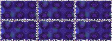 Vadinin çiçekleri mor renklerde. Çiçekler. Soyut etnik raster pürüzsüz desen.