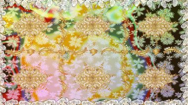 Barok tarzında altın çiçek süsü. Antika altın tekrarlanabilir duvar kağıdı. Tarafsız renklerde altın element. Damask arkaplanı tekrarlayan kusursuz desen.