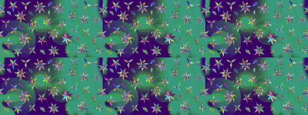 Mavi ve yeşil lale çiçekli Raster eskiz deseni. Doğal kozmetik ürünleri, parfüm, çiçekçi dükkanı için bahar ihalesi tasarımı. Karşılama ya da düğün geçmişi olarak kullanılabilir. Paket kağıdı için en iyisi..