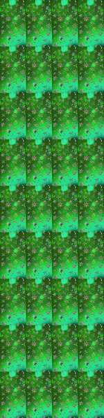 Çizim çiçek deseni duvar kâğıdı olarak kullanılabilir. Raster illüstrasyonu. Yeşil ve mavi renkte çiçekler.