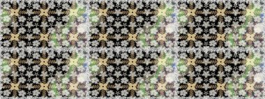 Raster illüstrasyonunda kusursuz çiçek deseni. Gri ve siyah renkte çiçekler.