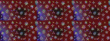 El çizimi. Çiçekli, yapraklı, çiçek desenli eskiz. Raster illüstrasyonu.