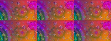 Raster Hip kumaş deseni. Eskiz Vintage Çiçek Deseni.