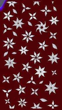 Renkli Yaz Temalı eskiz kalıbı. Düz Çiçek Elementleri Tasarımı. Kırmızı ve nötr renklerde çiçekler. Raster illüstrasyonunda çiçek deseni çizimi.