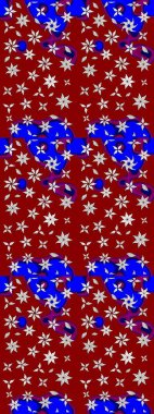 Kırmızı ve mavi renkte çiçekler. Renkli Bahar Teması eskiz kalıbı. Çiçek desenli eskiz, yaz çiçekleri. Düz Çiçek Elementleri Tasarımı.