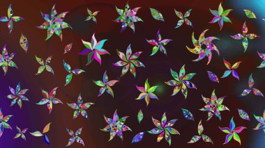 Kahverengi ve mor renkli çiçekler suluboya tarzında. Suluboya çizim kalıbı. Çiçek izi.