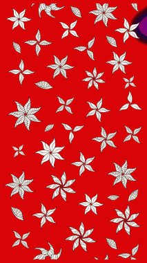 Renkli Bahar Teması eskiz kalıbı. Çiçeksel fantezi tasarımı ve parlak bir arka plan çizimi. Düz Çiçek Elementleri Tasarımı.