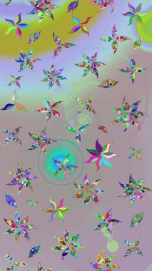 Şirin karalamalı çiçek desenli çizim. Raster illüstrasyonu. El yapımı çiçek ve bitki koleksiyonu. Çizim stili tarafsız ve gri renklerde. Raster illüstrasyonu.