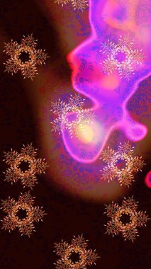 Snowflakes desen. Raster kar taneleri arka plan. Kar tanesi renkli desen. Renk arka plan üzerinde izole soyut kar taneleri ile düz tasarım. Raster illüstrasyon.