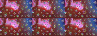 Kahverengi ve pembe renklerde. Raster deseni. Soyut çiçek çizim kalıbı arka planı. Küçük çiçekteki sevimli çiçek deseni. Raster illüstrasyonu.