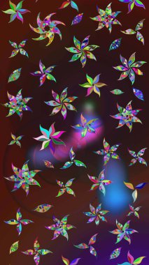 Çiçekli çiçek deseni, suluboya. Raster deseni. Küçük çiçekte güzel bir çiçek deseni..