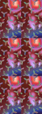 Kışın sembolü. Raster illüstrasyonu. Renkli arka planda izole edilmiş suluboya kar taneleri. Kar taneleri kışı.