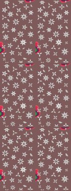 Çiçekli karalama şeklinde Raster çiçek deseni. Kahverengi renkte yaz çiçekleri. Raster illüstrasyonu.