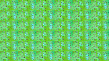 Kumaş desenli papatya çiçeği detayı. Yeşil renkte çiçekler.