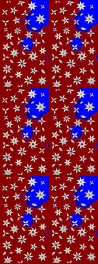 Kırmızı ve mavi renkte çiçekler. El çizimi. Suluboya çizimi. Çiçekli çizim deseni.