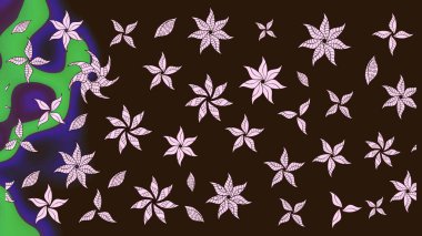 Güzel kumaş deseni. Kahverengi renklerde. Raster illüstrasyonu. Raster illüstrasyonunda çiçek deseni çizimi.