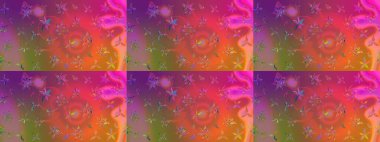 Çiçek pembesi ve mor eskiz deseni. Raster çiçek izi. Klasik taslak çizimi.