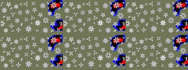 Küçük çiçekteki sevimli çiçek deseni. Yeşil renkte çiçekler.