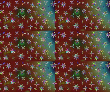 Millefleur 'lar. Küçük kahverengi çiçekli oldukça eski bir besin torbası deseni. Tekstil, kumaş, kapaklar, duvar kağıtları, baskı, paket, koleksiyon defteri, örgü, dekupaj için çiçek arkaplanı..